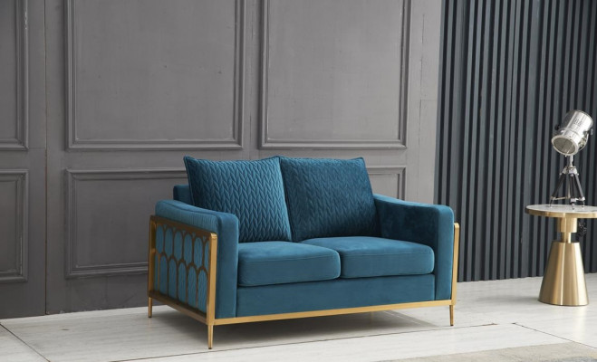 Sofa 2-seater couch design upholstery modern 100% textile fabric modern