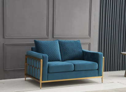 Sofa 2-seater couch design upholstery modern 100% textile fabric modern