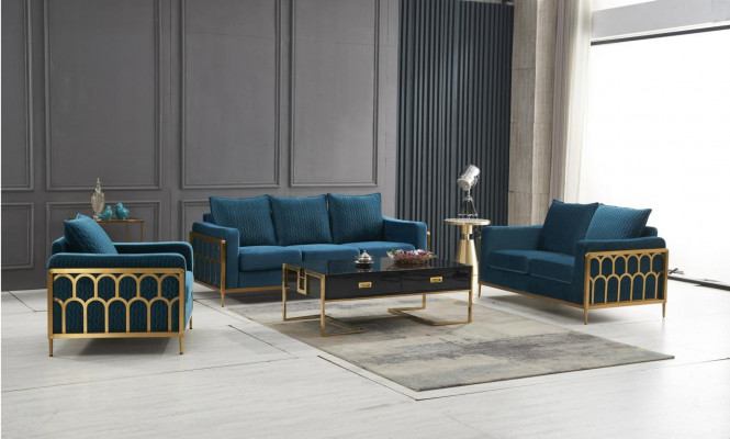 Sofa 2-seater couch design upholstery modern 100% textile fabric modern
