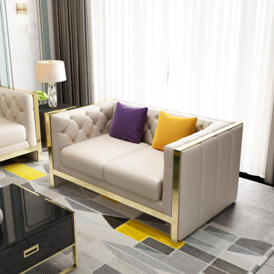 Sofa 2-seater leather sofa couch living landscape suite design modern
