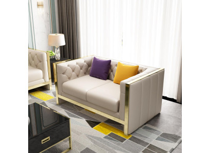 Sofa 2-seater leather sofa couch living landscape suite design modern