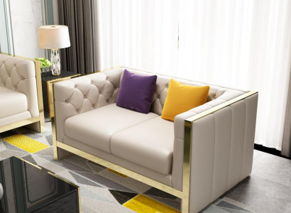 Sofa 2-seater leather sofa couch living landscape suite design modern