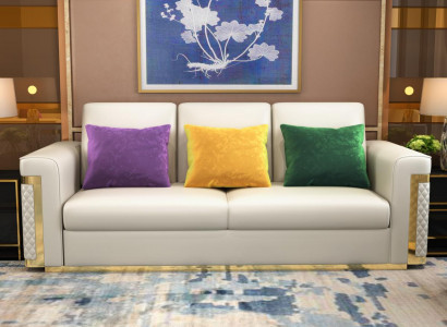 Design upholstery luxury seat sofa couch textile sofa 3-seater faux leather three-seater!