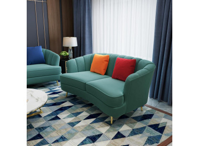 Two-seater sofa 2-seater design sofas upholstery modern seating fabric textile couch!