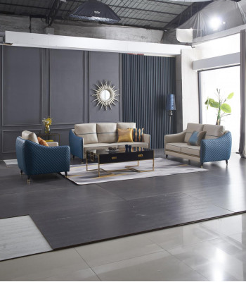 Living area sofa upholstery sofa set 3+2+1 coffee table side table