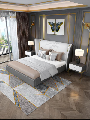 Luxury bedroom bed nightstand dresser 3-piece set design beds