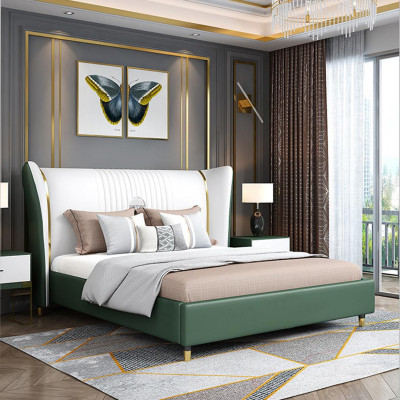 Designer upholstery double bed beds bed bedroom textile double bed leather