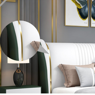 Designer upholstery double bed beds bed bedroom textile double bed leather