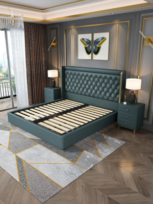 Classic bed double bed beds wood decor country house style genuine wood