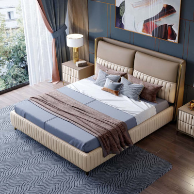 Bed 3-piece bedroom set design modern luxury bedroom nightstand