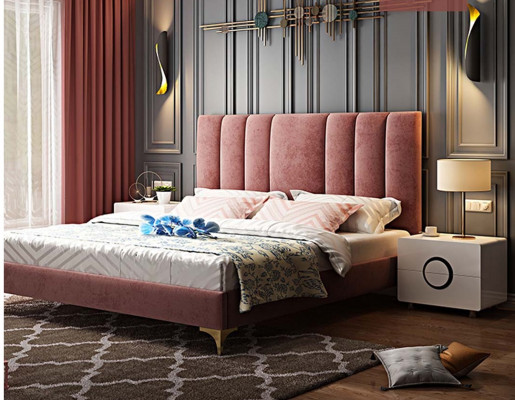 Luxury bedroom furniture complete 3-piece set bed 2x bedside tables modern