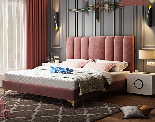 Luxury bedroom furniture complete 3-piece set bed 2x bedside tables modern