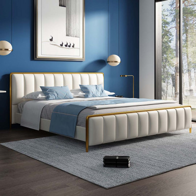 Design double bed leather bed beds bed leather bedroom upholstery marriage 180x200