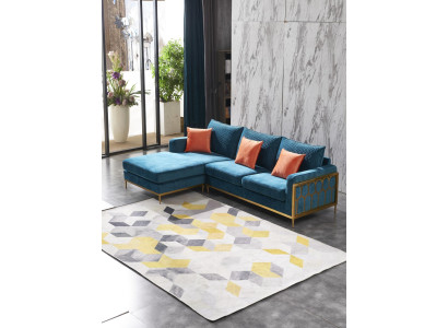 Living landscape corner sofa L-shape couch seating upholstery set suite luxury sofa
