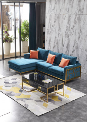 Living landscape corner sofa L-shape couch seating upholstery set suite luxury sofa