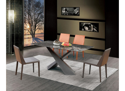Luxury Table Column Tables Dining Room Group 5-piece Set Suite Armchair