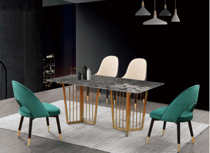 Complete set dining table with 4 chairs dining room dining group table