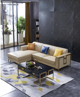 Sofa corner sofa L shape armchair coffee table stool corner sofa upholstery 2-piece new