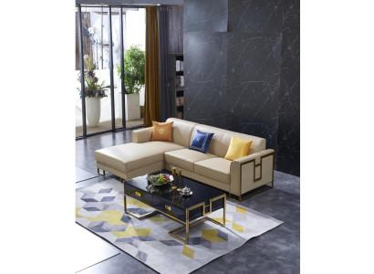 Sofa corner sofa L shape armchair coffee table stool corner sofa upholstery 2-piece new