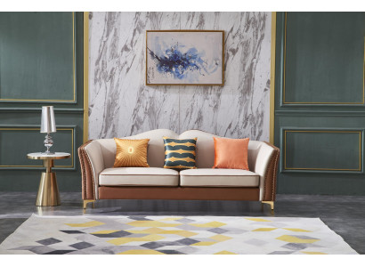 Sofa three-seater couch classic new upholstery 3-seater leather decor couches