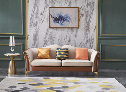 Sofa three-seater couch classic new upholstery 3-seater leather decor couches