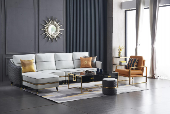 Modern sofa corner sofa L shape coffee table stool corner sofa upholstered stool