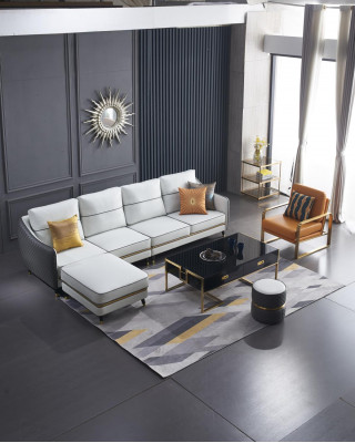 Modern sofa corner sofa L shape coffee table stool corner sofa upholstered stool
