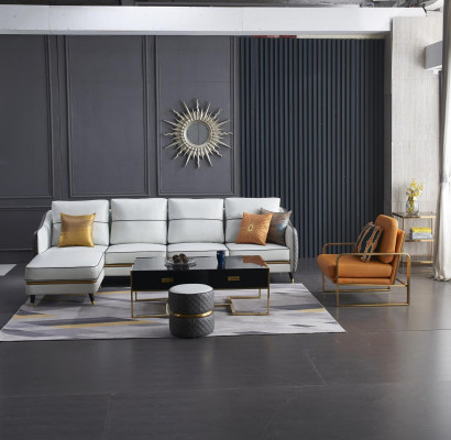 Modern sofa corner sofa L shape coffee table stool corner sofa upholstered stool