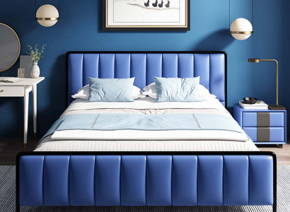 Classic bed double bed bed 2x nightstands wood design new beds 3-piece set