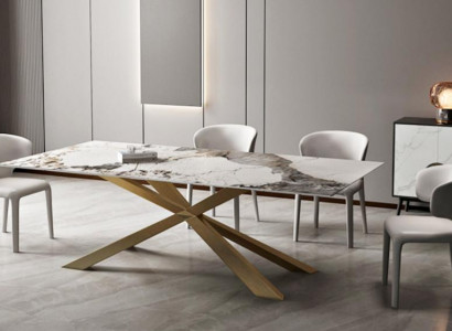 Design living room tables dining room 180x90cm furniture table dining table stainless steel X legs