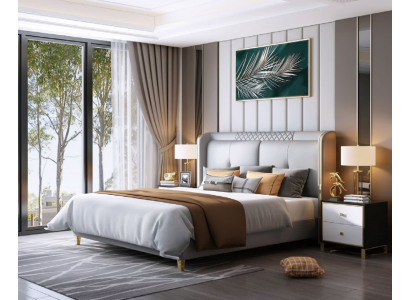 Luxury bedroom bed upholstery design double hotel marital luxury beds