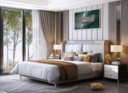 Luxury bedroom bed upholstery design double hotel marital luxury beds
