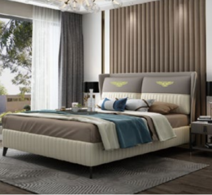 Designer double bed hotel luxury bedroom 150/180x200cm leather new