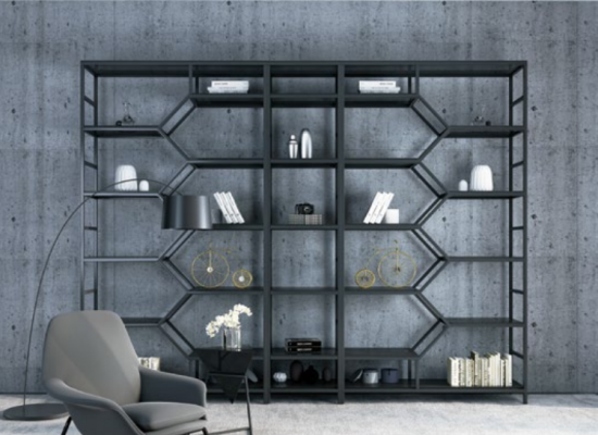 Metal Shelf Partition Designer Luxury Shelves Loft Style Cabinet 3-piece Set
