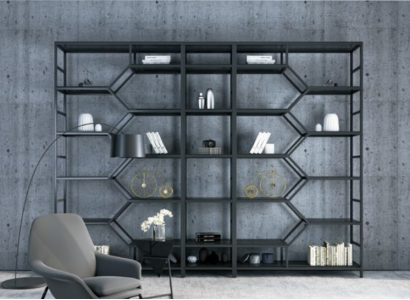 Metal Shelf Partition Designer Luxury Shelves Loft Style Cabinet 3-piece Set