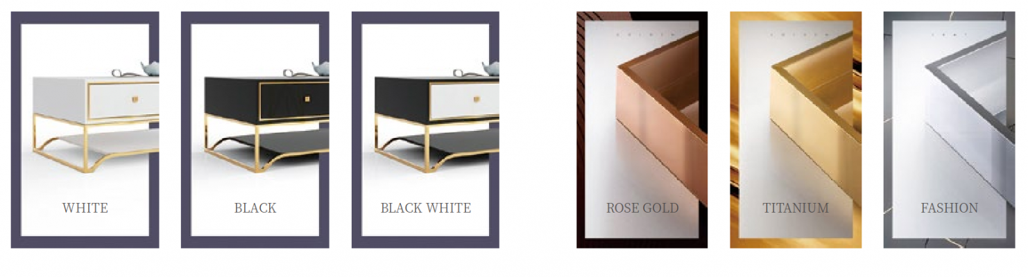 Bedside table nightstand chest of drawers side table high gloss gold stainless steel