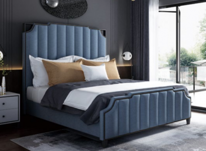 Luxury bedroom double bed 150/180x200cm leather metal new hotel