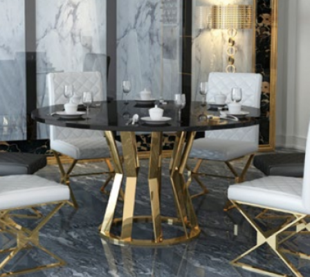 Round dining table 130cm metal round conference decor modern tables