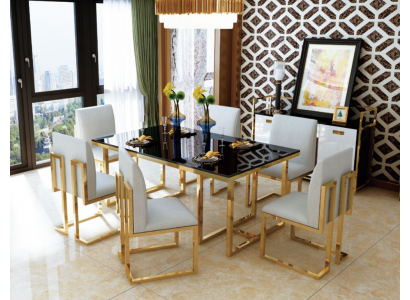 Design dining table wood with stainless steel elements tables decor dining room furniture