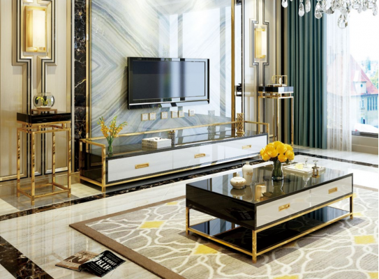 Modern design living room wall sideboard RTV shelf + sides