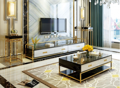 Modern design living room wall sideboard RTV shelf + sides