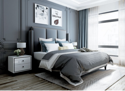 Luxury Leather Bed Metal Gold Design Beds Upholstered Hotel 180x200cm