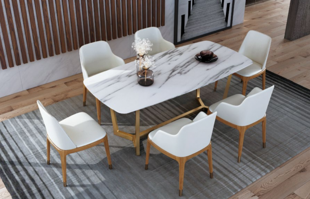 Luxury Designer Stainless Steel Metal Dining Table Tables Living Room 160x90cm