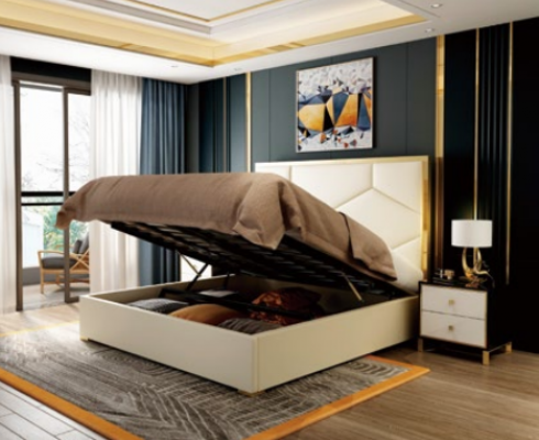 Bed decor upholstery design luxury double hotel beds sleep room leather