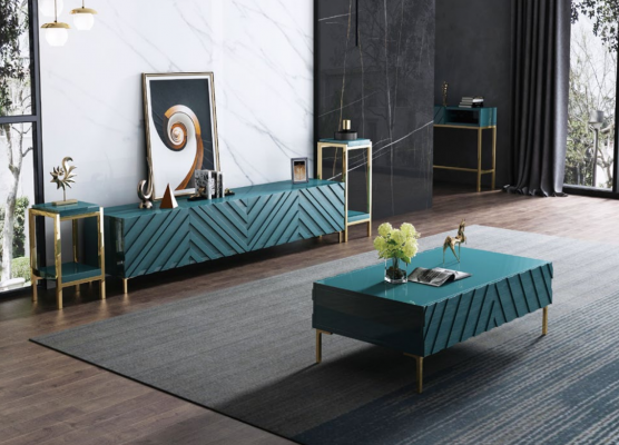 Sideboard 2x Side Stand Coffee Table Designer Living Room Metal