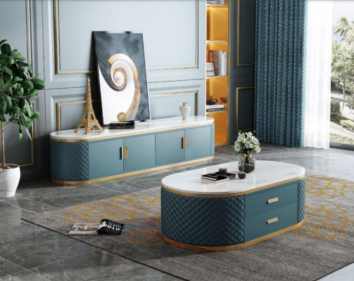 Side cabinet low board side cabinet living room sideboard coffee table 2-piece set
