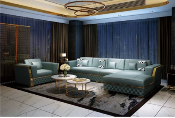 Living landscape corner sofa L-shape armchair set decor suite modern sofa leather