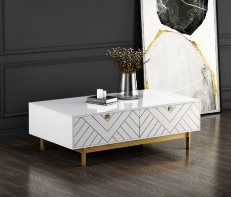 Noble high-gloss coffee table table stainless steel sofa side table USA luxury