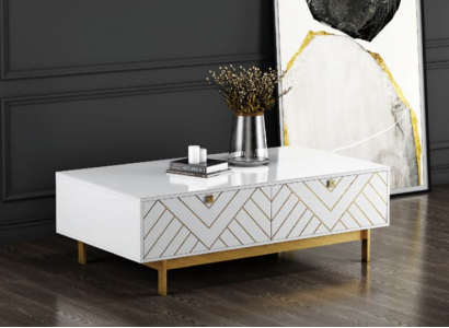 Noble high-gloss coffee table table stainless steel sofa side table USA luxury