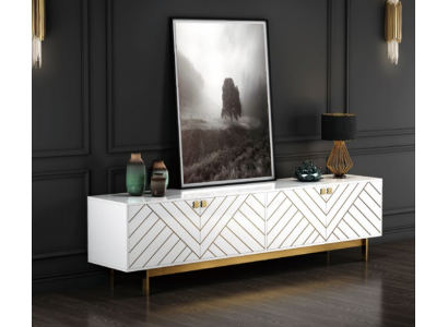 Noble High Gloss Sideboard Stainless Steel Sideboard USA Luxury Class